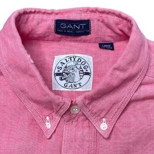 GANT | Salty Dog Mens Buttondown Short Sleeve Shirt Color: Pink Size: L